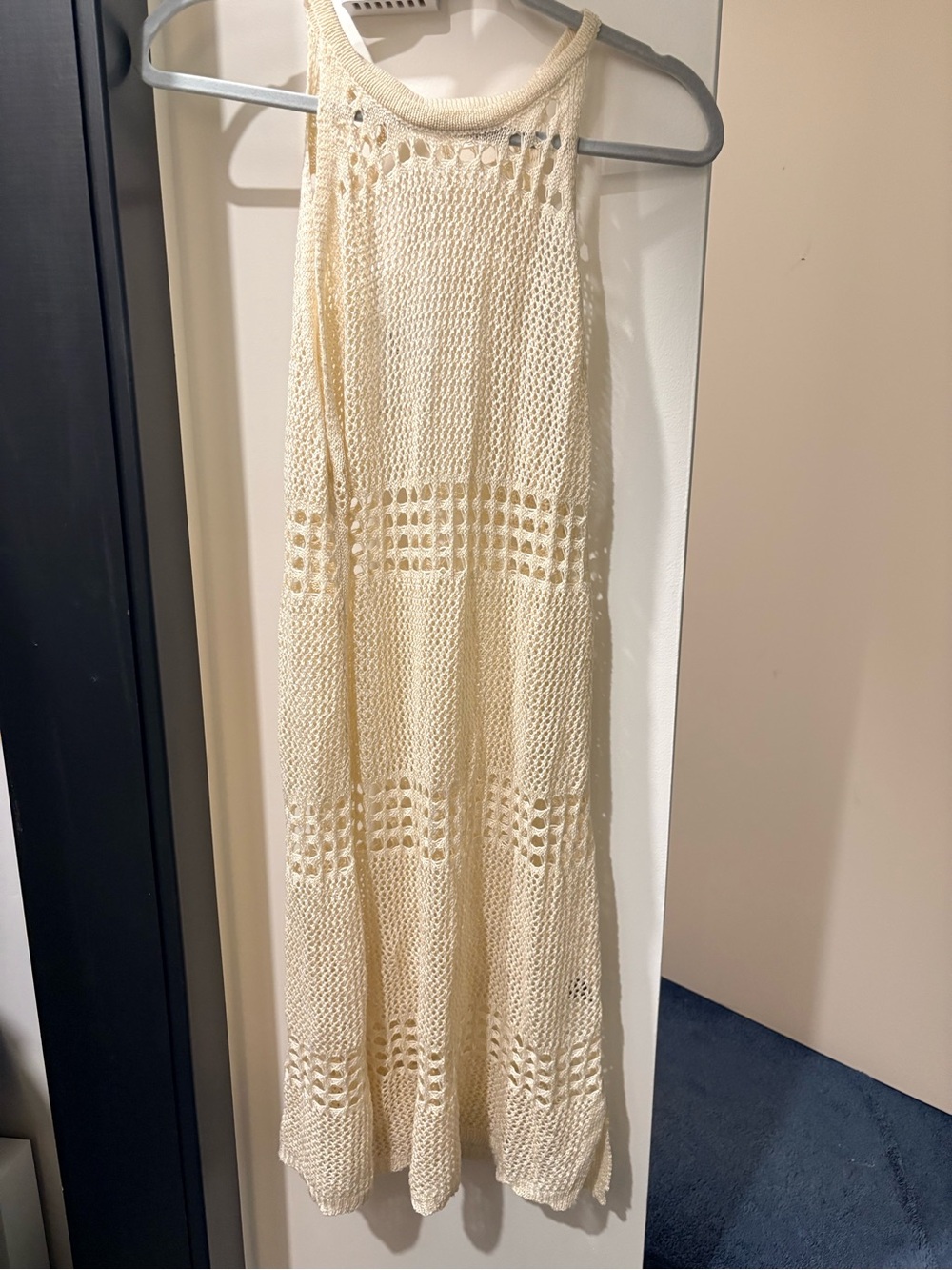 Anthropologie Cream Crochet Coverup